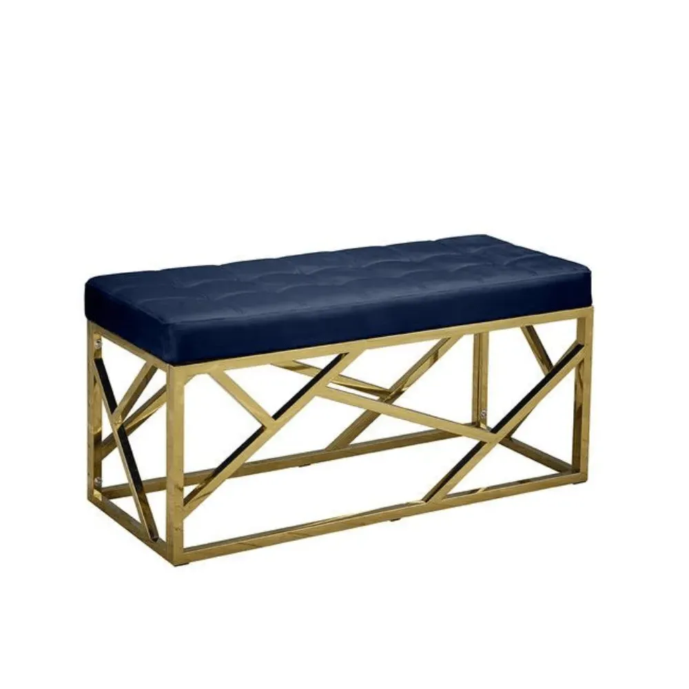 Velvet Bench - Blue