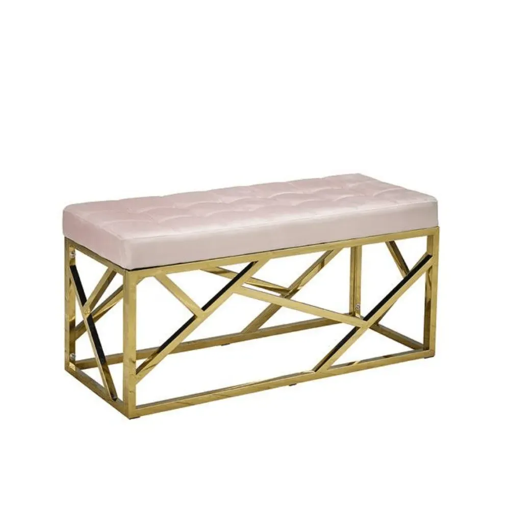 Velvet Bench - Pink