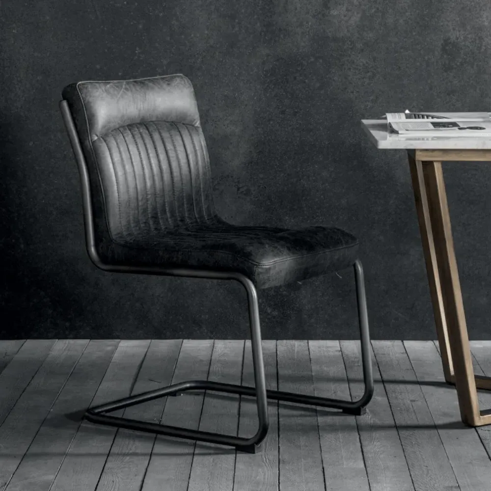 Vintage Dining Chair - Black, Leather image