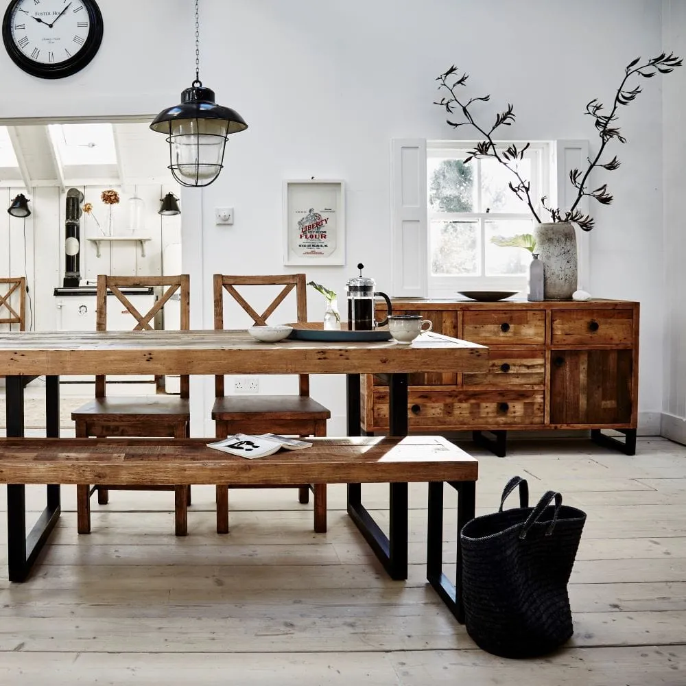 Wide Industrial Sideboard - Wood, Reclaimed