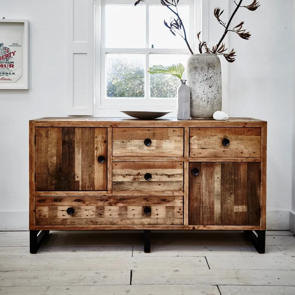 Wide Industrial Sideboard - Wood, Reclaimed