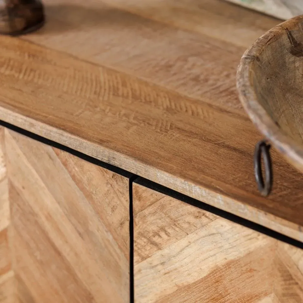 Wide Sideboard with Storage - Wood, Teak