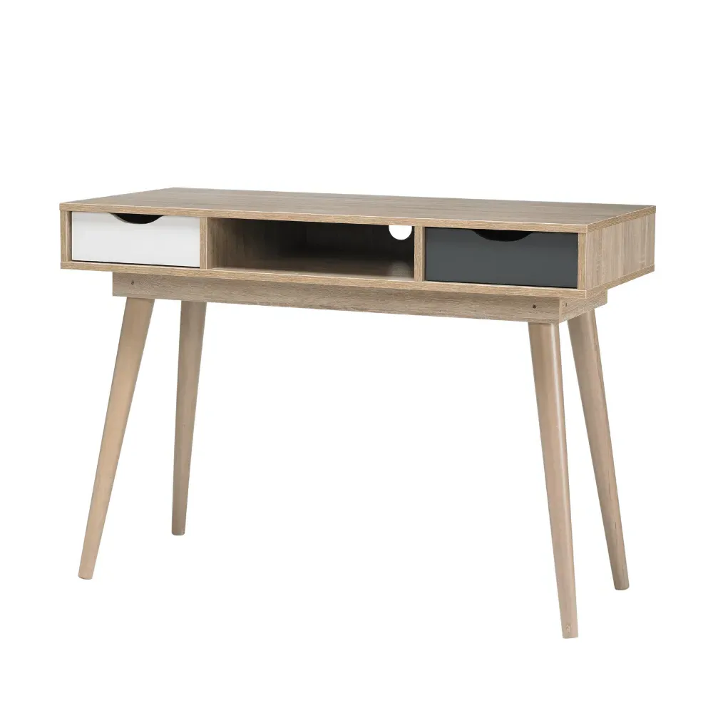 Wooden Desk with Drawers - Grey image