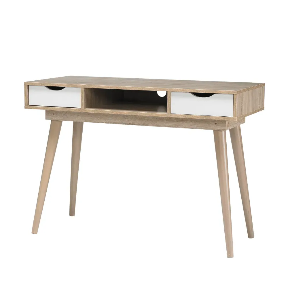 Wooden Desk with Drawers - White
