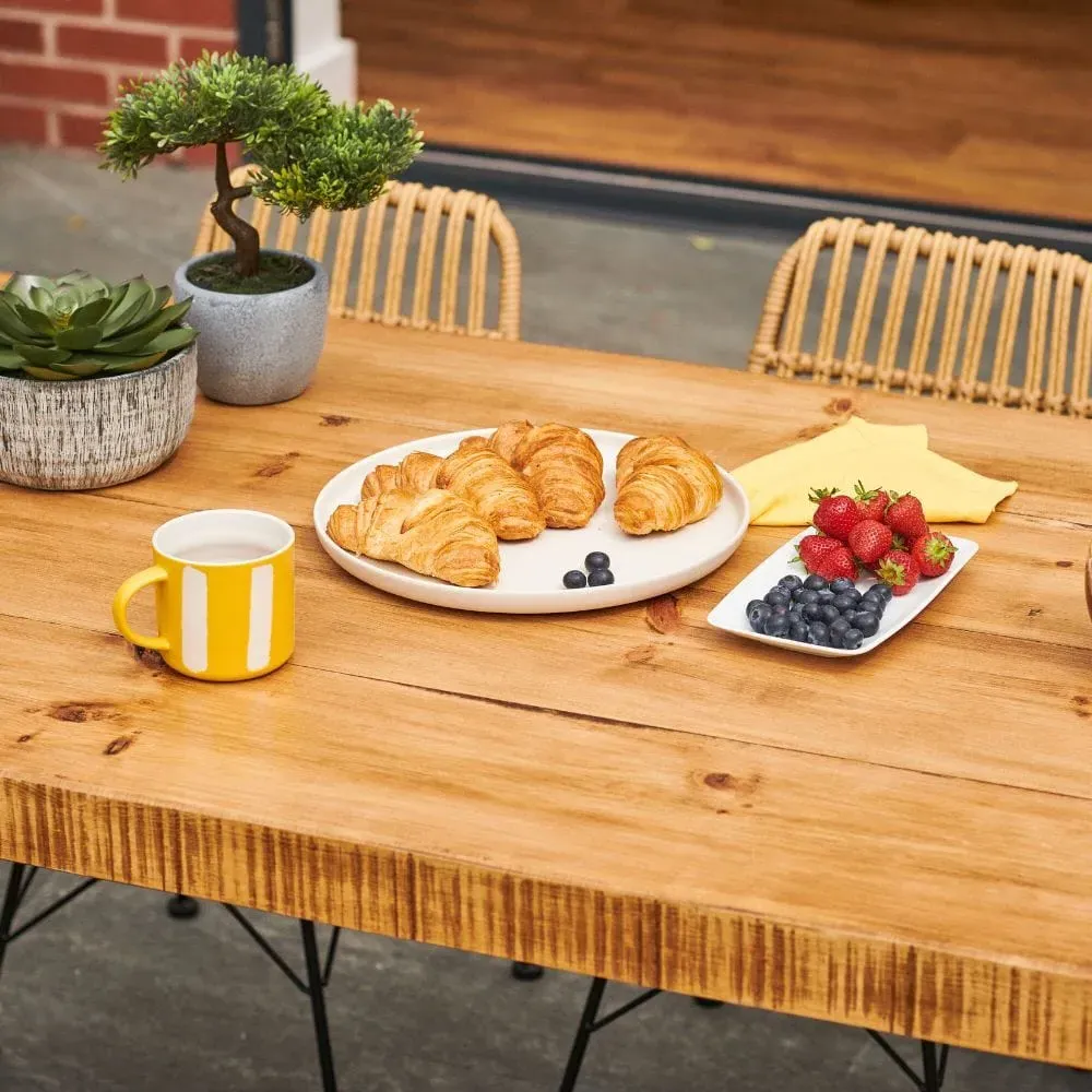 X-Frame Outdoor Dining Set with 2 Benches - Rugger Brown