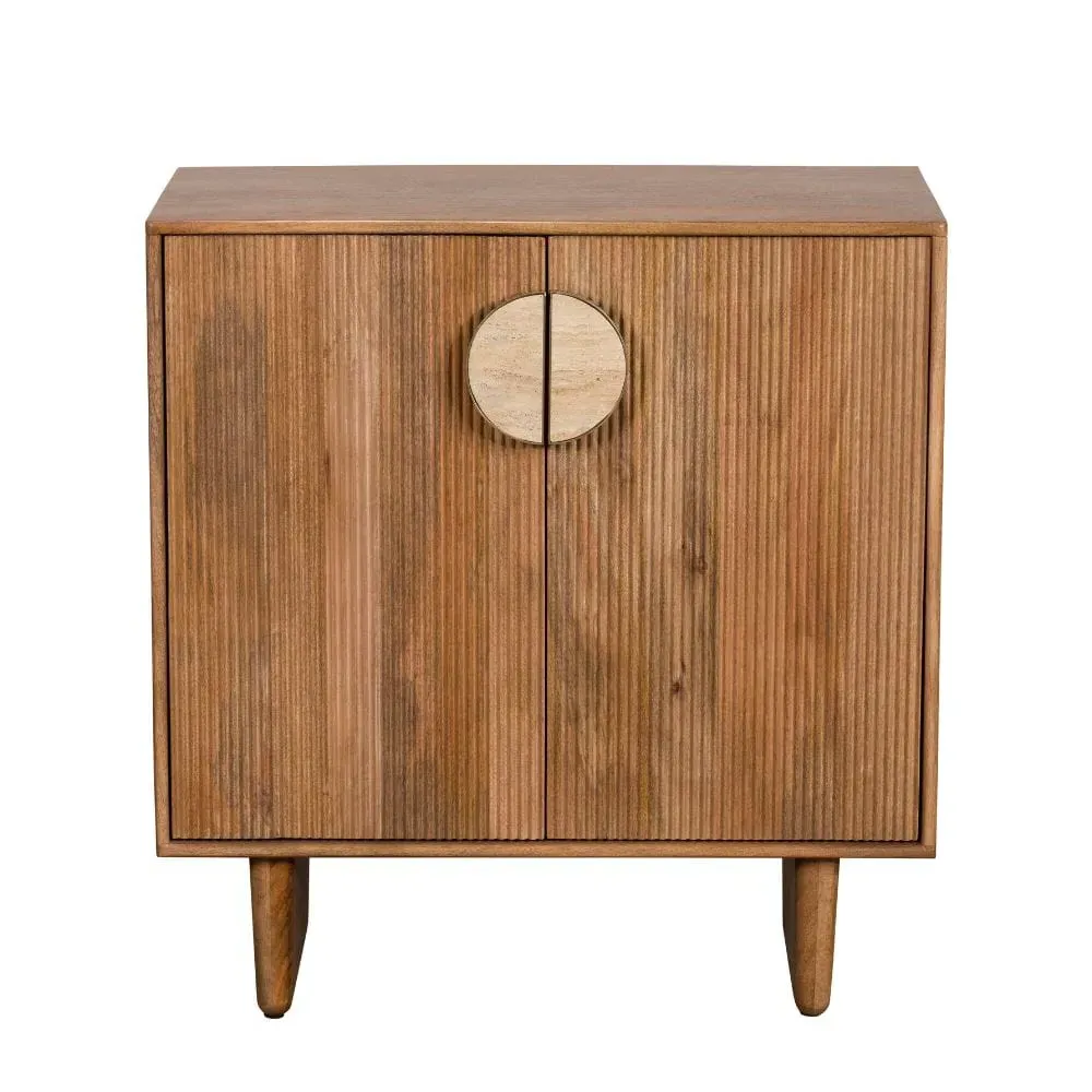 Highboard with Stone Accents - Wood, Mango