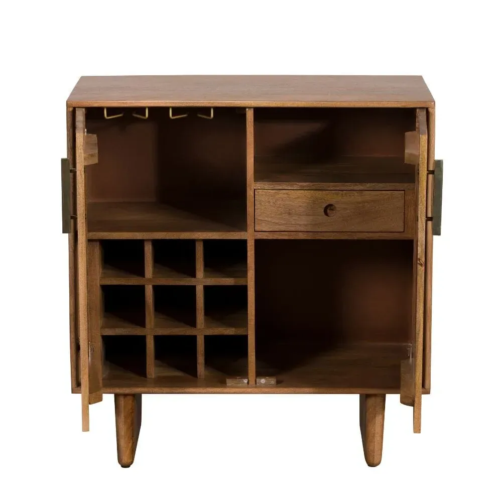 Highboard with Stone Accents - Wood, Mango