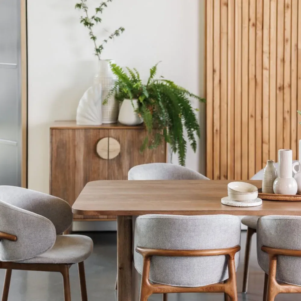 Highboard with Stone Accents - Wood, Mango image