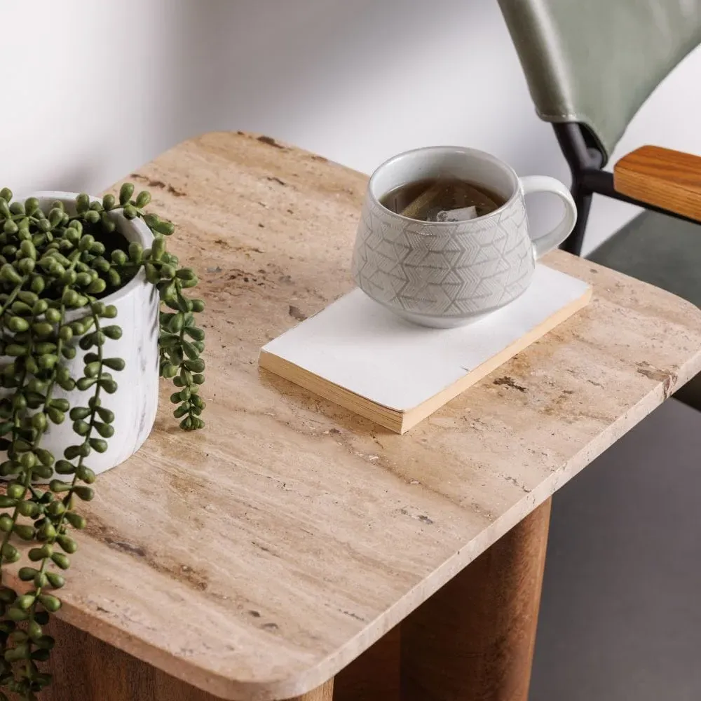 Side Table with Chunky Legs - Wood, Mango