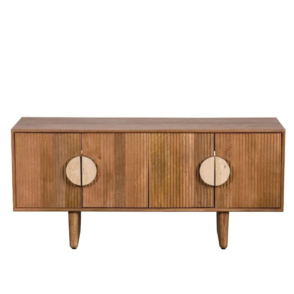 TV Unit with Stone Accents - Wood, Mango Wood