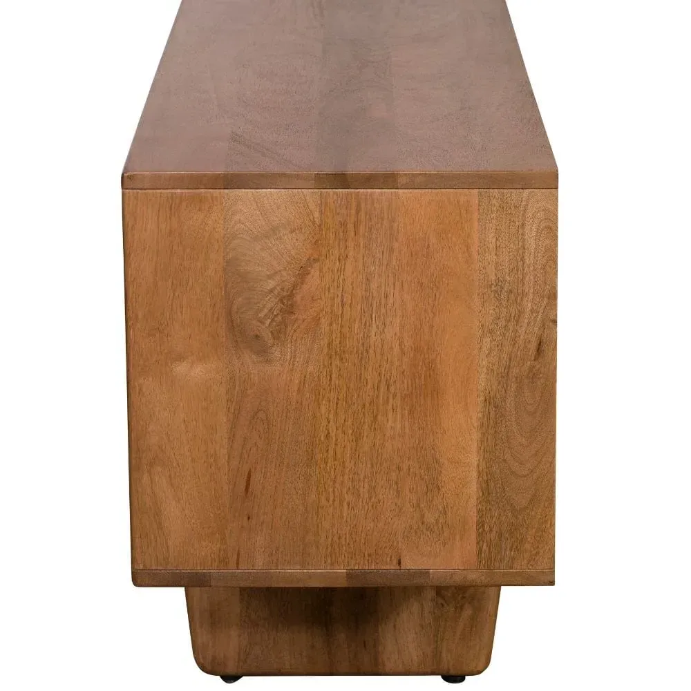 TV Unit with Stone Accents - Wood, Mango Wood