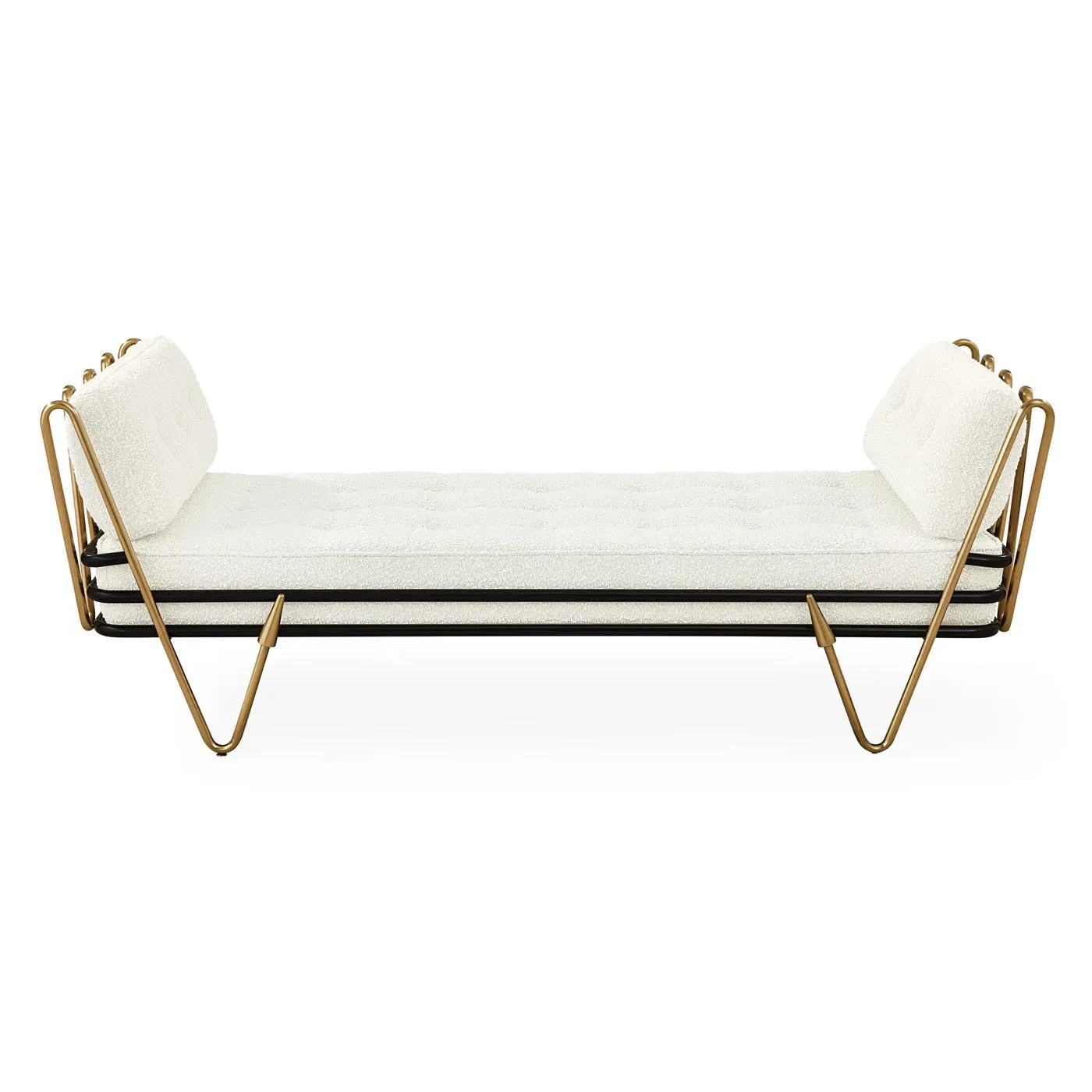 196cm Daybed with Brass Frame - Bouclé image