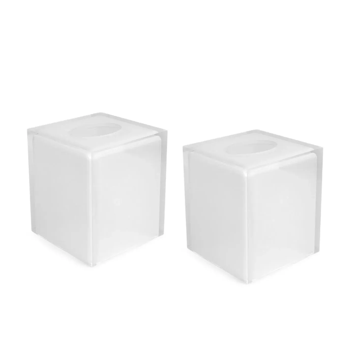 2-Pack Tissue Box Set - White, Acrylic