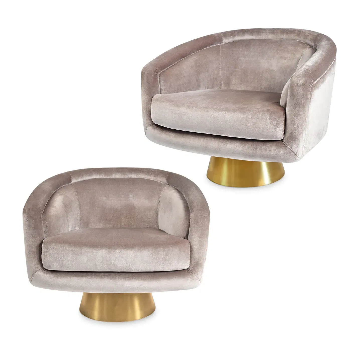2-Piece Swivel Chair Bundle - Velvet