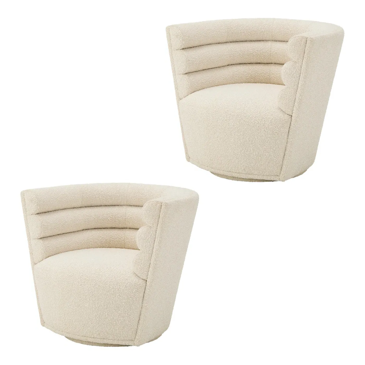 2-Piece Swivel Chair Set - Oatmeal, Bouclé image