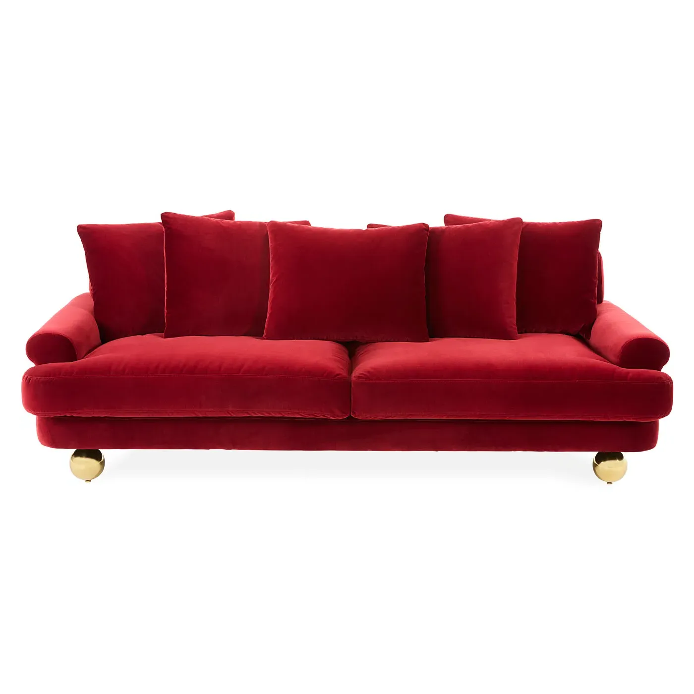 220cm Sofa with Brass Feet - Velvet