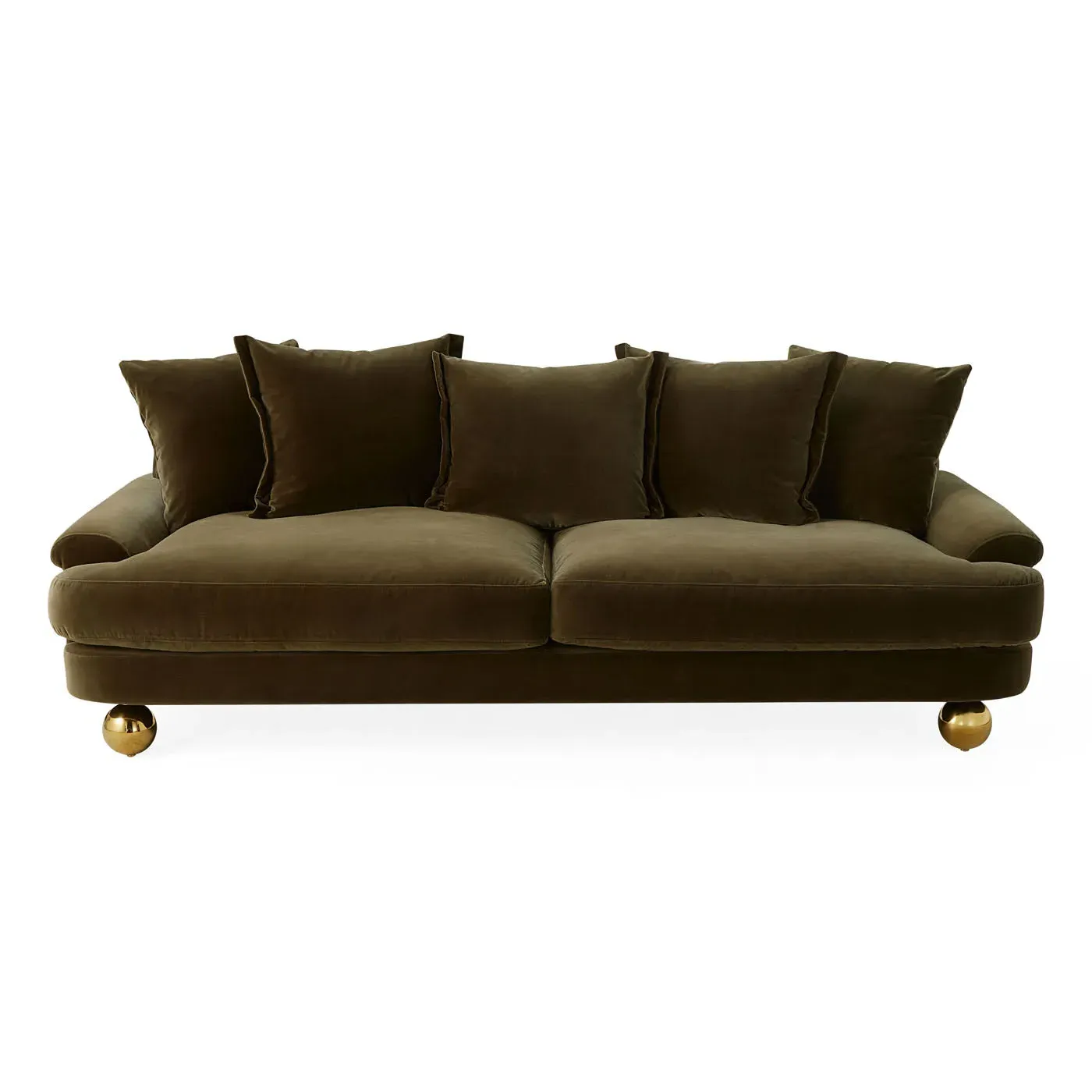 220cm Sofa with Brass Feet - Velvet image