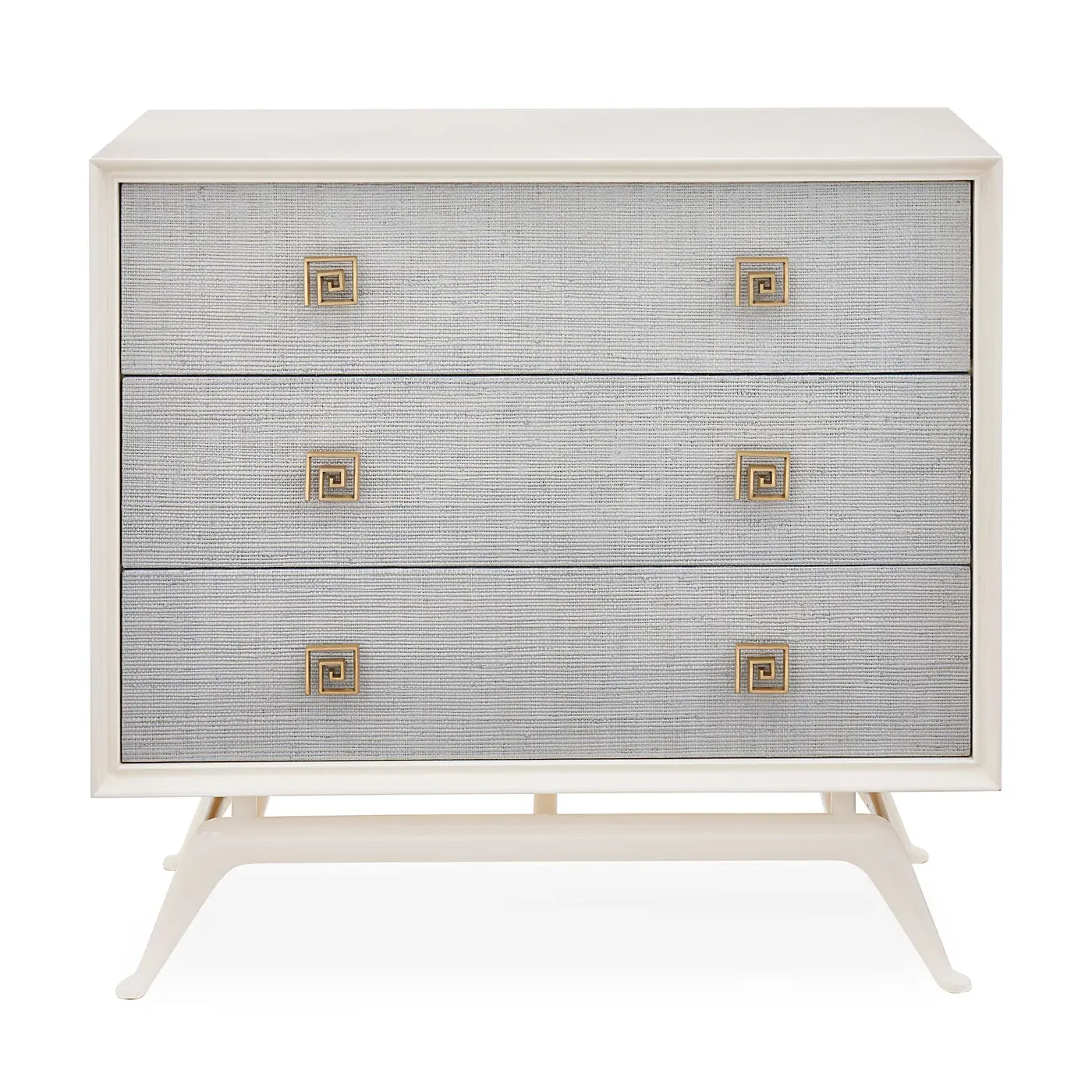 3-Drawer Chest with Raffia Front - Blue, Mahogany image