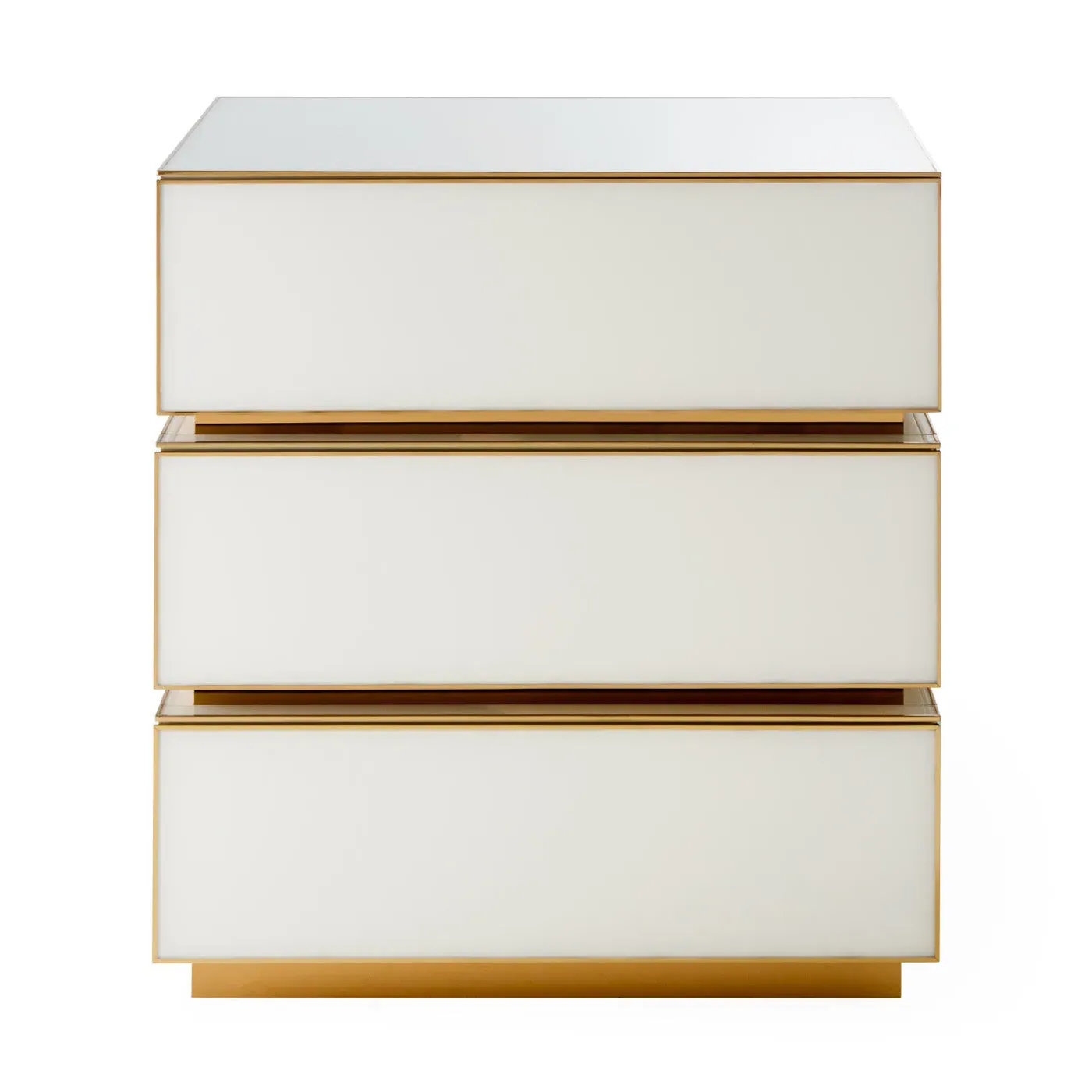 3-Drawer Chest with Soft-Close - White, Glass image