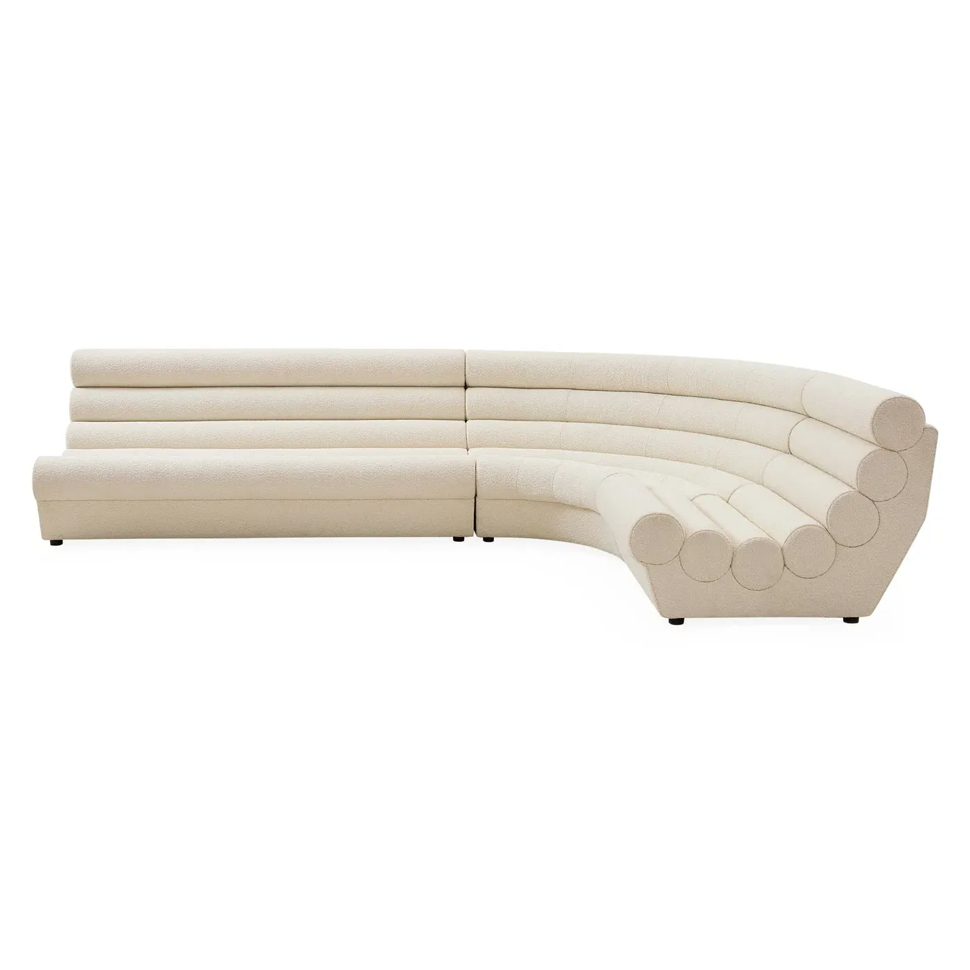 3-Piece L-Shape Sectional - White, Bouclé image