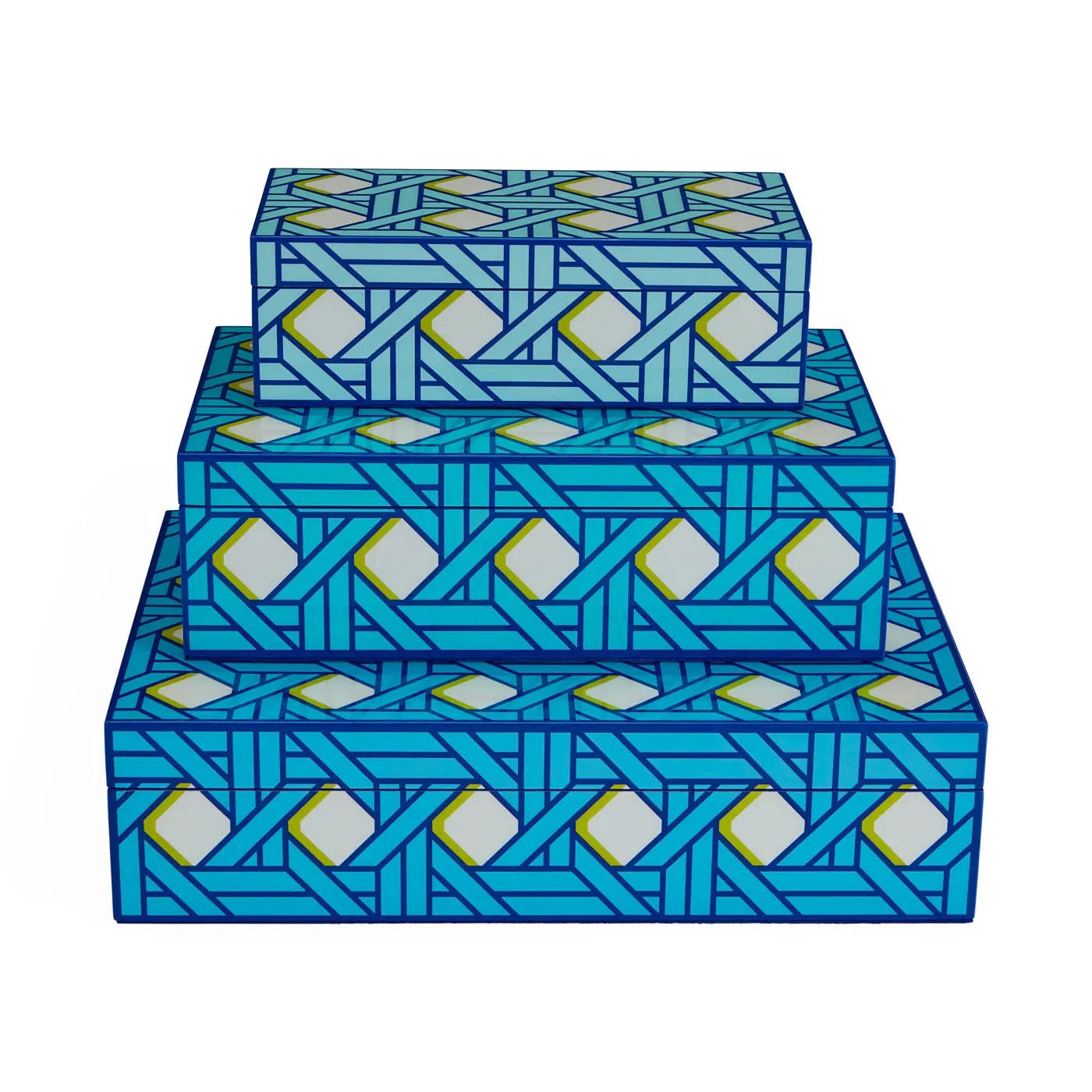3-Piece Storage Box Set - Blue, Lacquer image