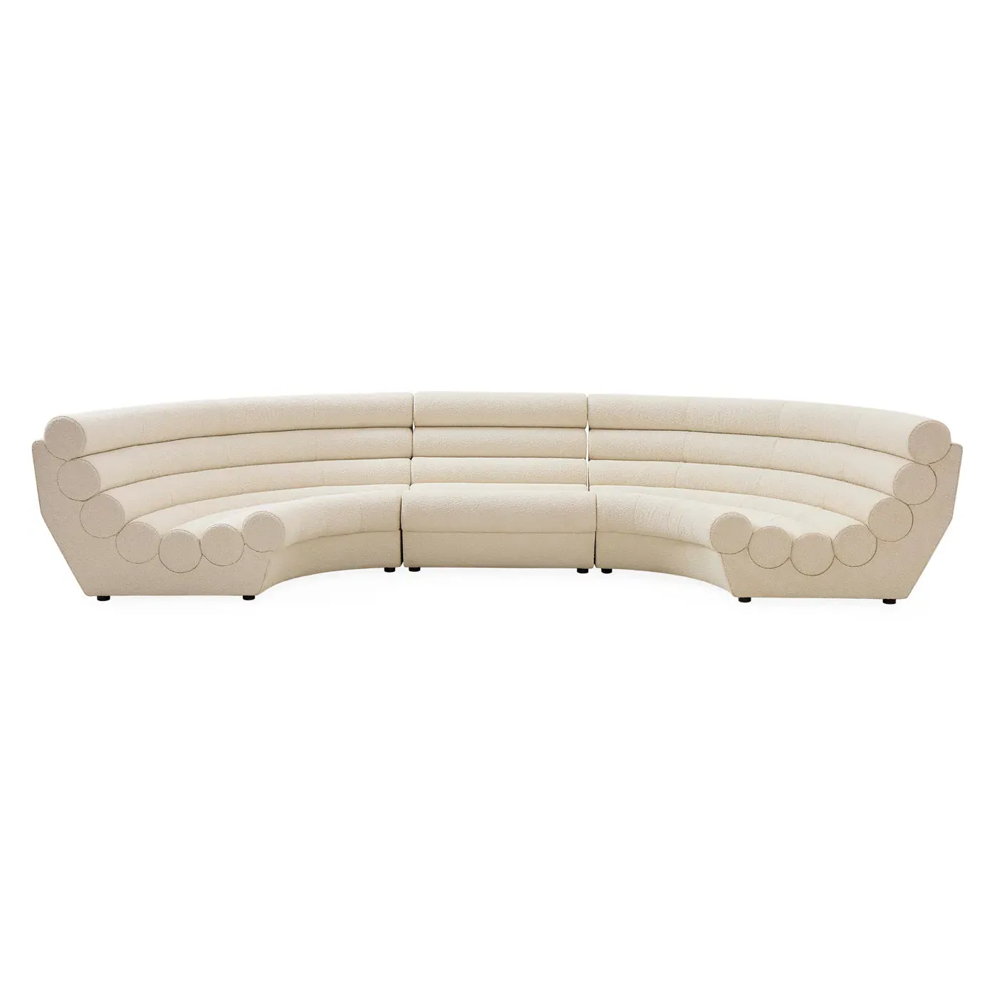 3-Piece U-Shape Sectional - Ivory, Boucle image
