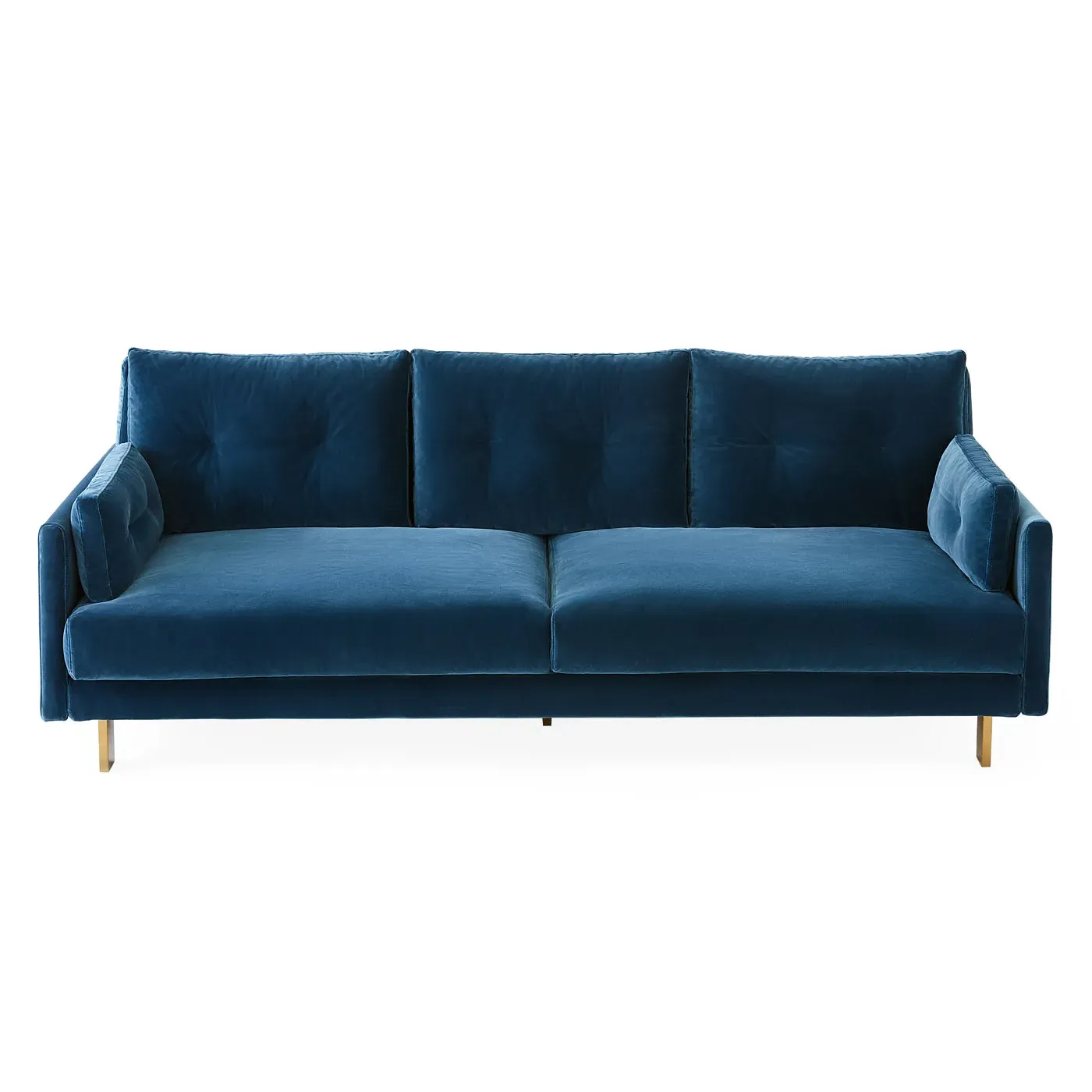 3-Seater Sofa with Pin-Tuck Detail - Brass Legs image