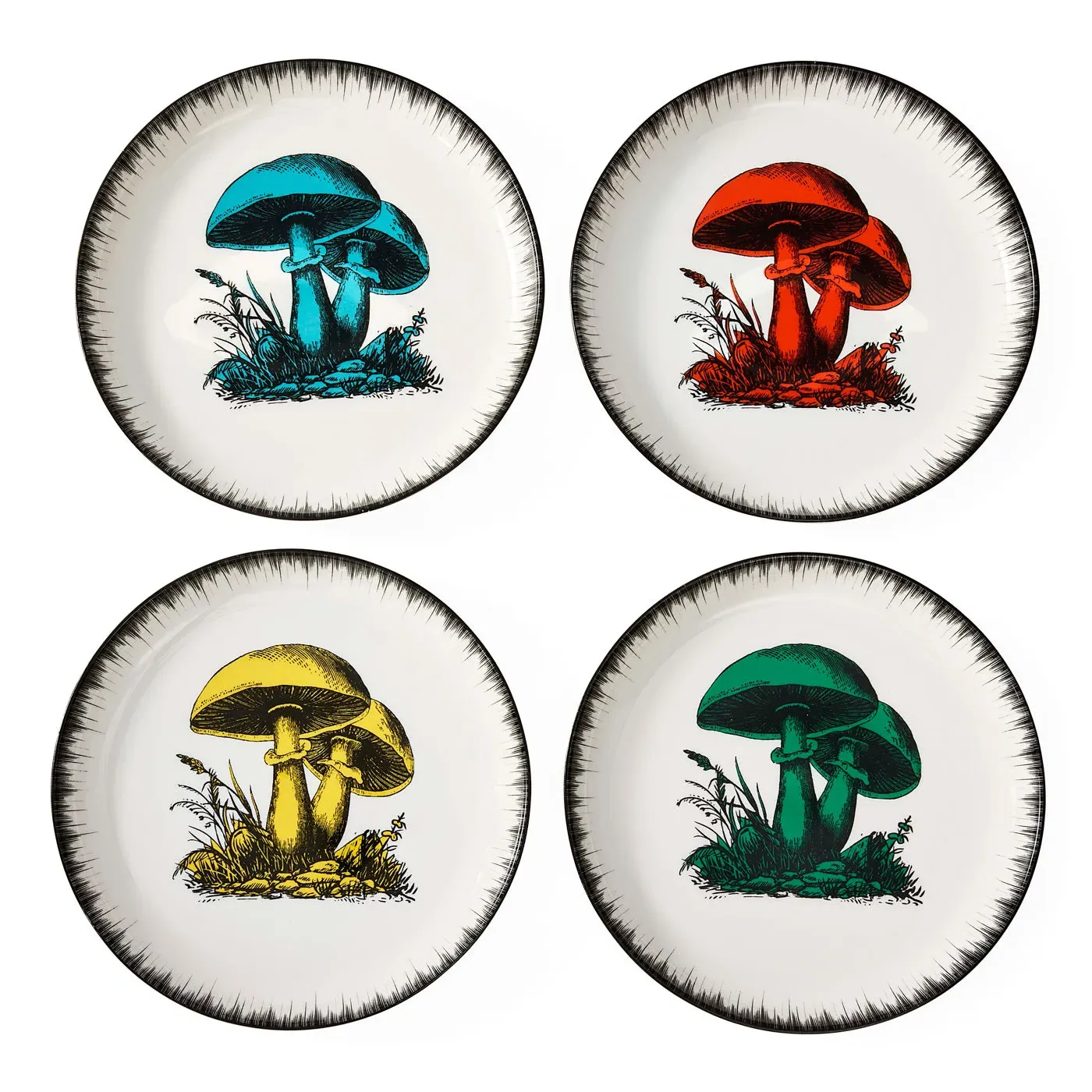 4-Piece Canapé Plate Set - Mushroom Design image