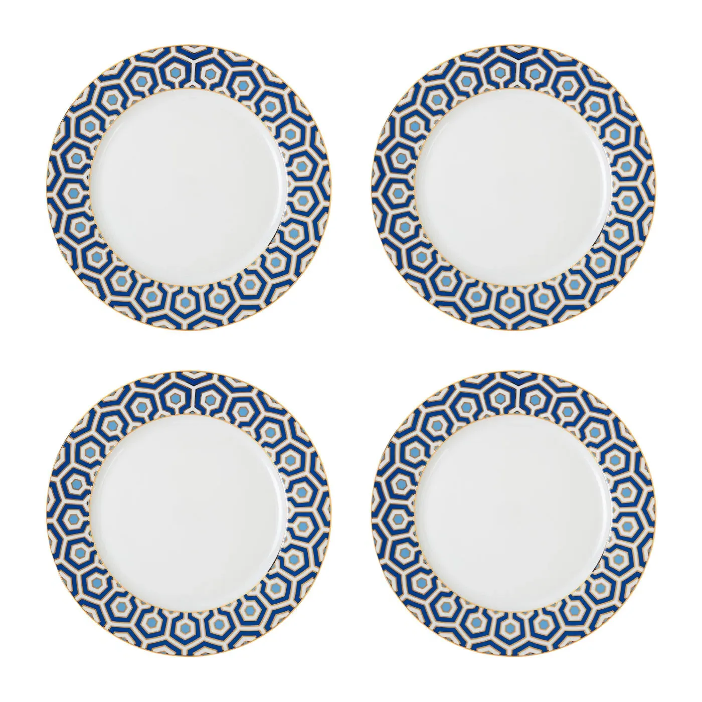 4-Piece Dinner Plate Set - Blue, Ceramic image