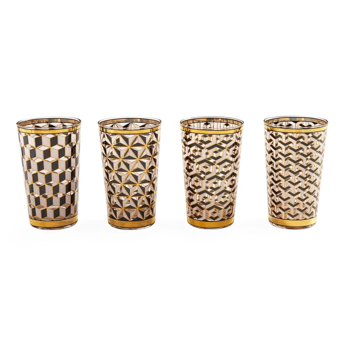 4-Piece Highball Glass Set - Black, White image