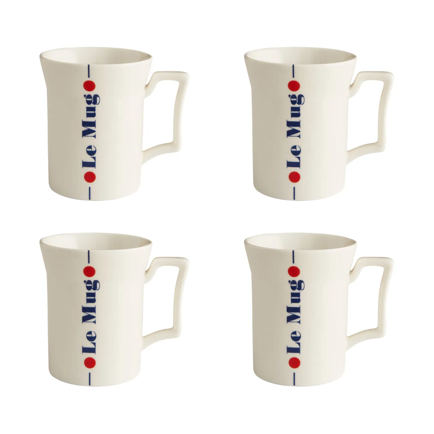 4-Piece Mug Set with Stripe Design - Porcelain image