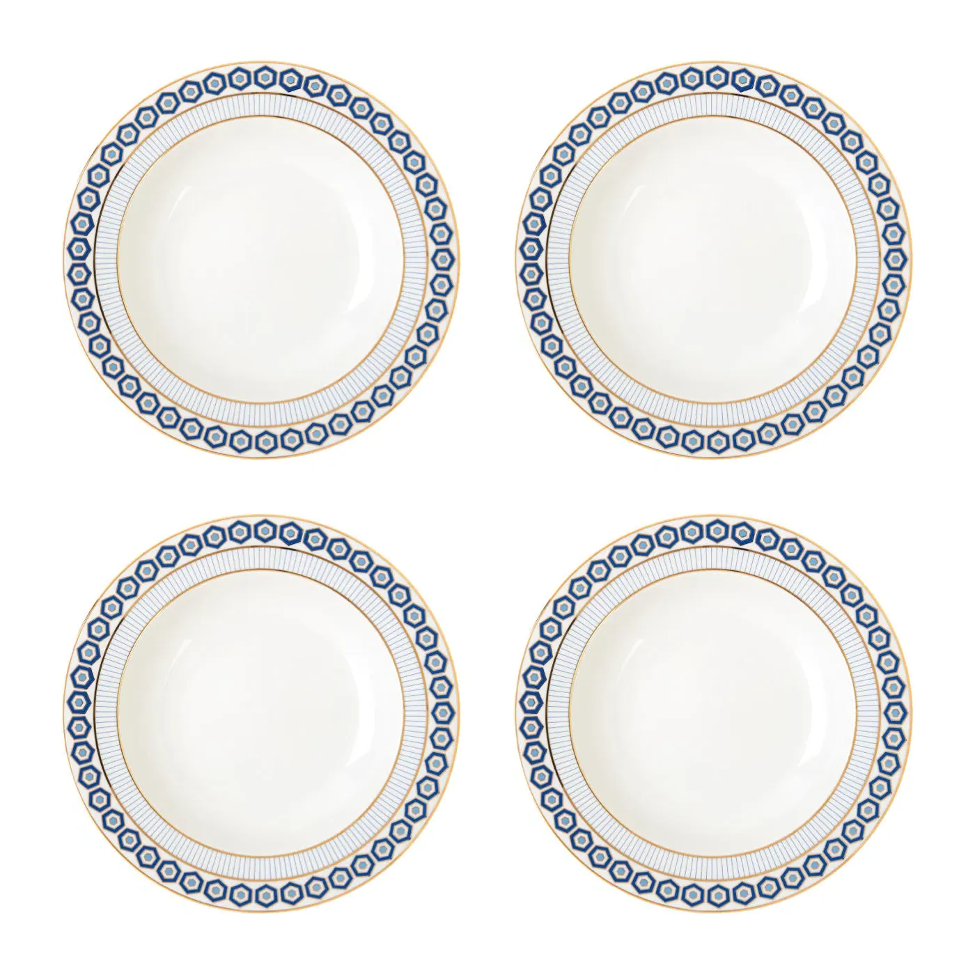 4-Piece Soup Bowl Set - Blue, Ceramic image