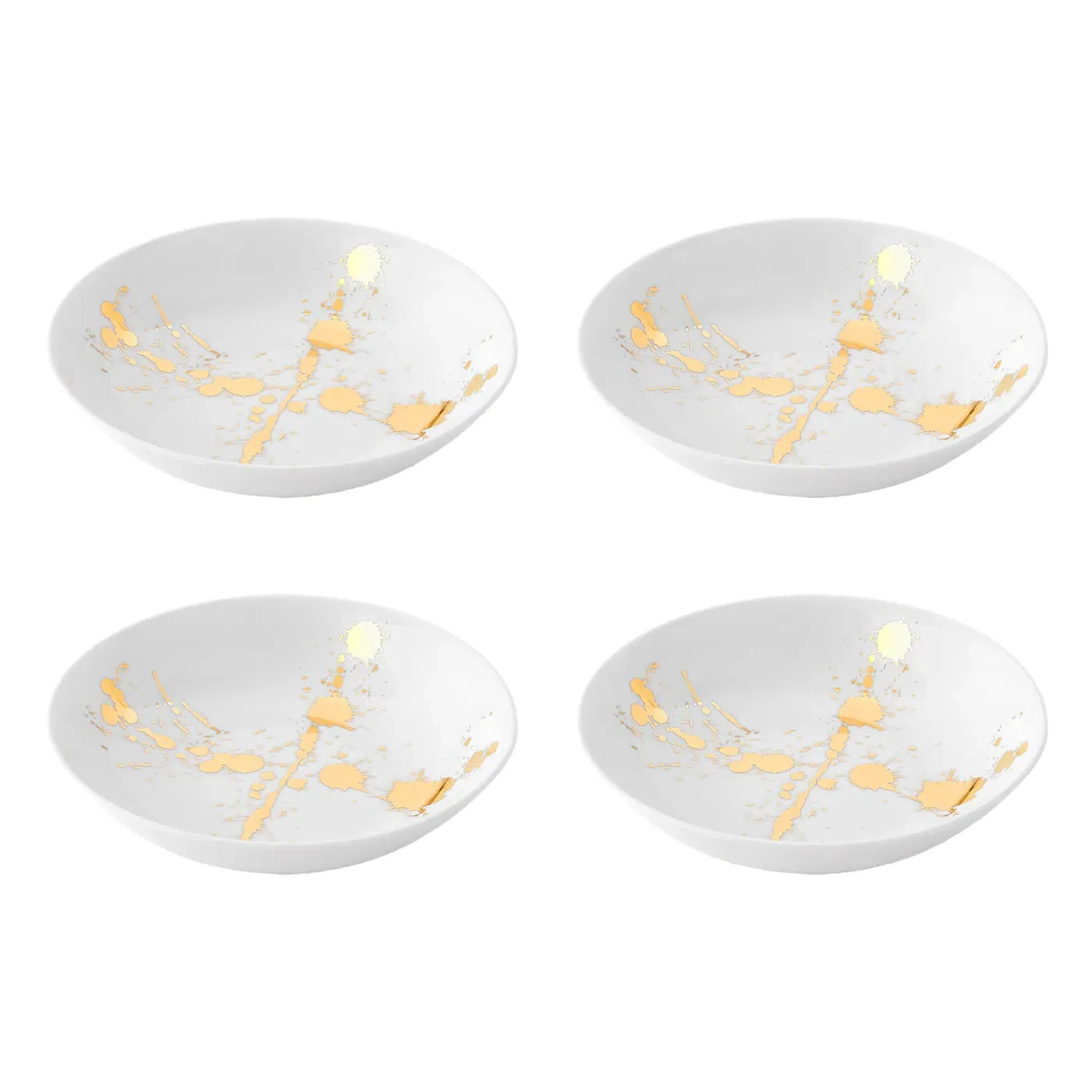 4-Piece Soup Bowl Set - Gold, Porcelain image
