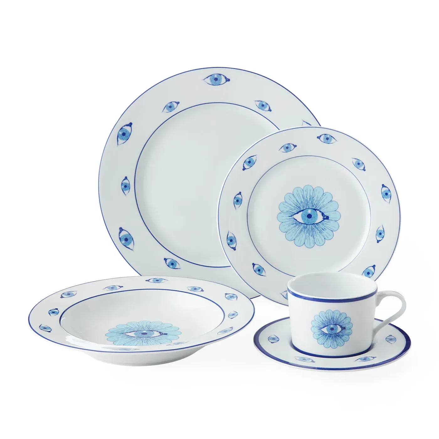 5-Piece Dinner Set - Blue, Porcelain image