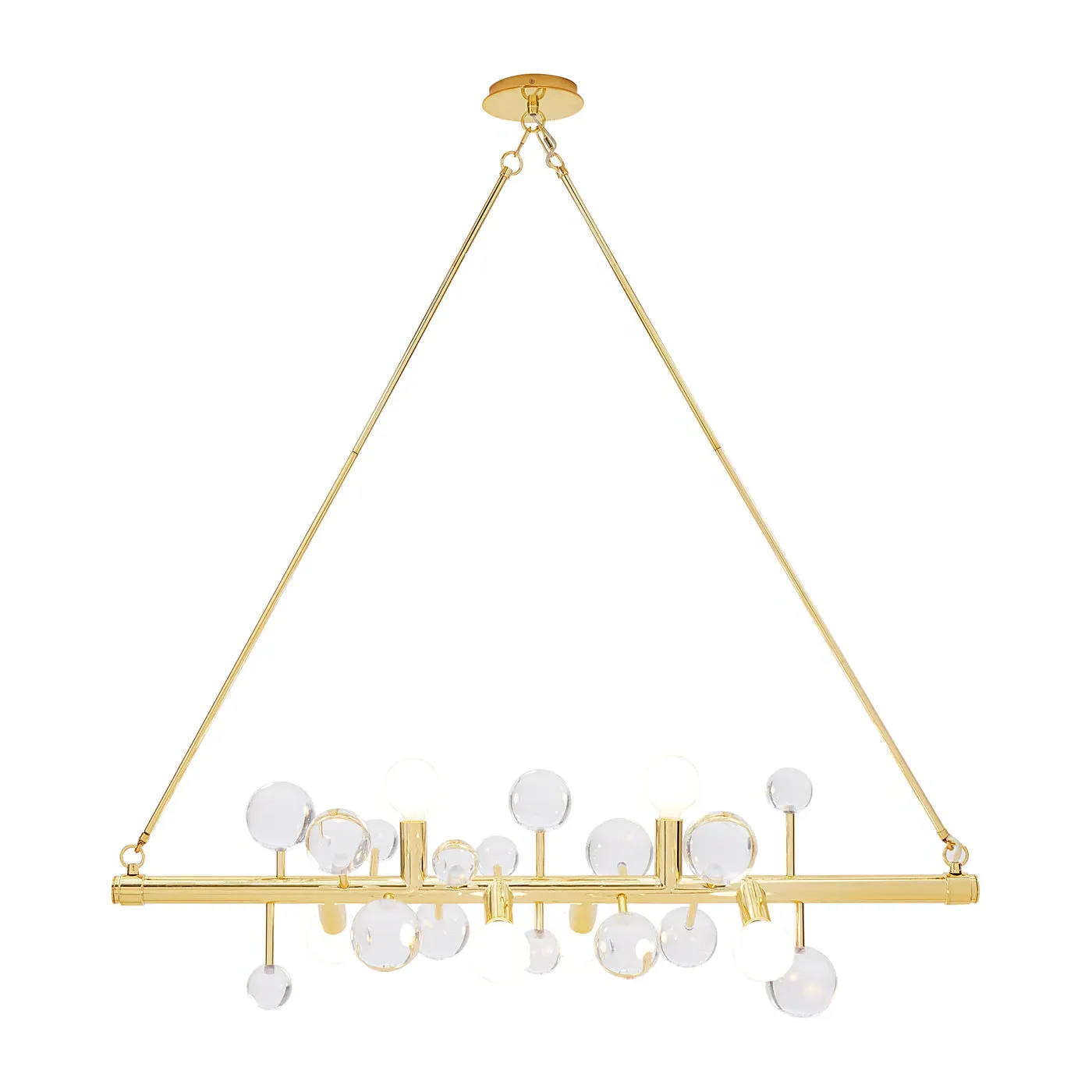 6-Light Linear Chandelier - Brass, Metal image