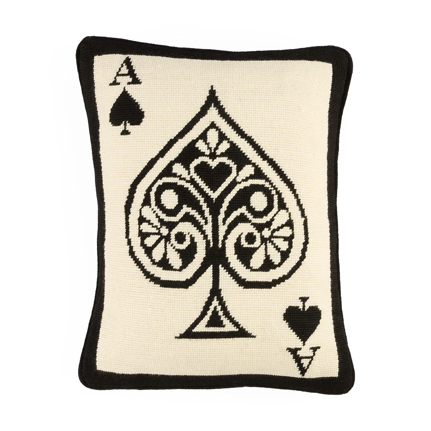 Ace Of Spades Needlepoint Cushion - Velvet