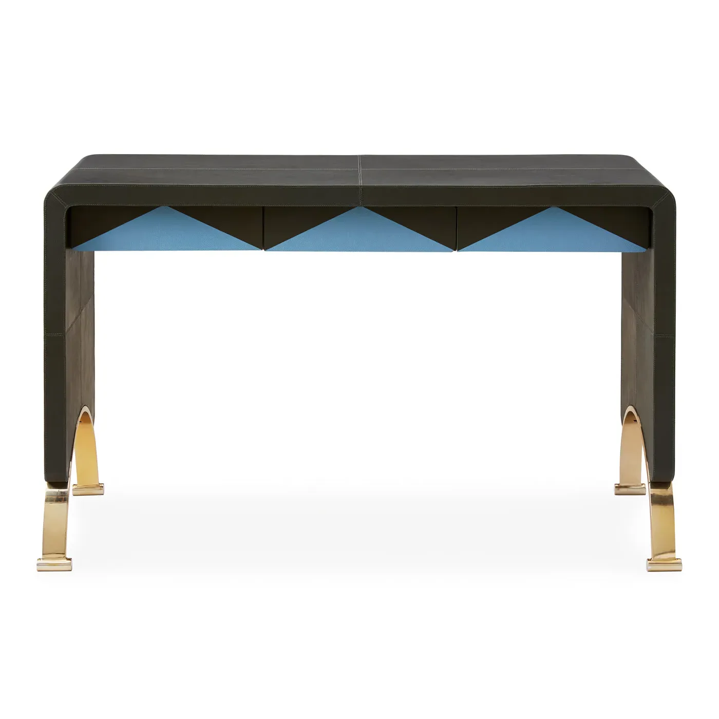 Arched Console Desk with Drawers - Leather image