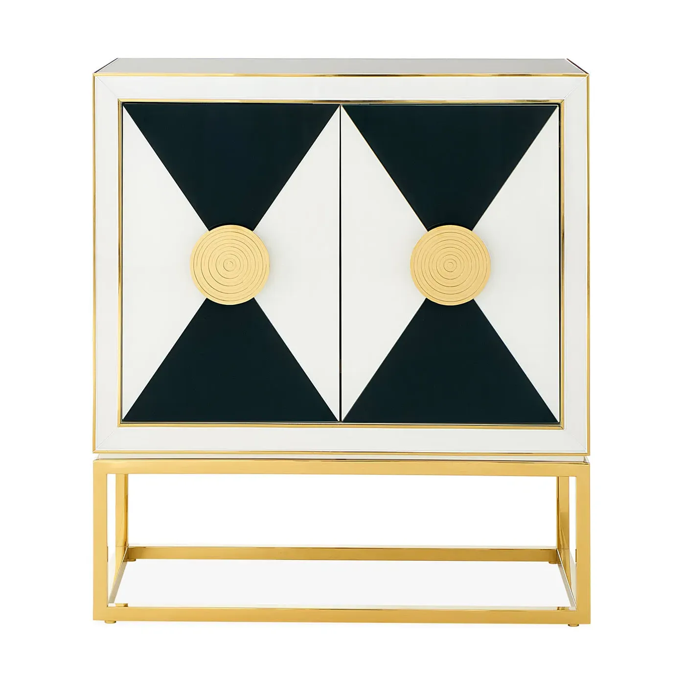 Cabinet with Glass Doors - Charcoal, Brass image