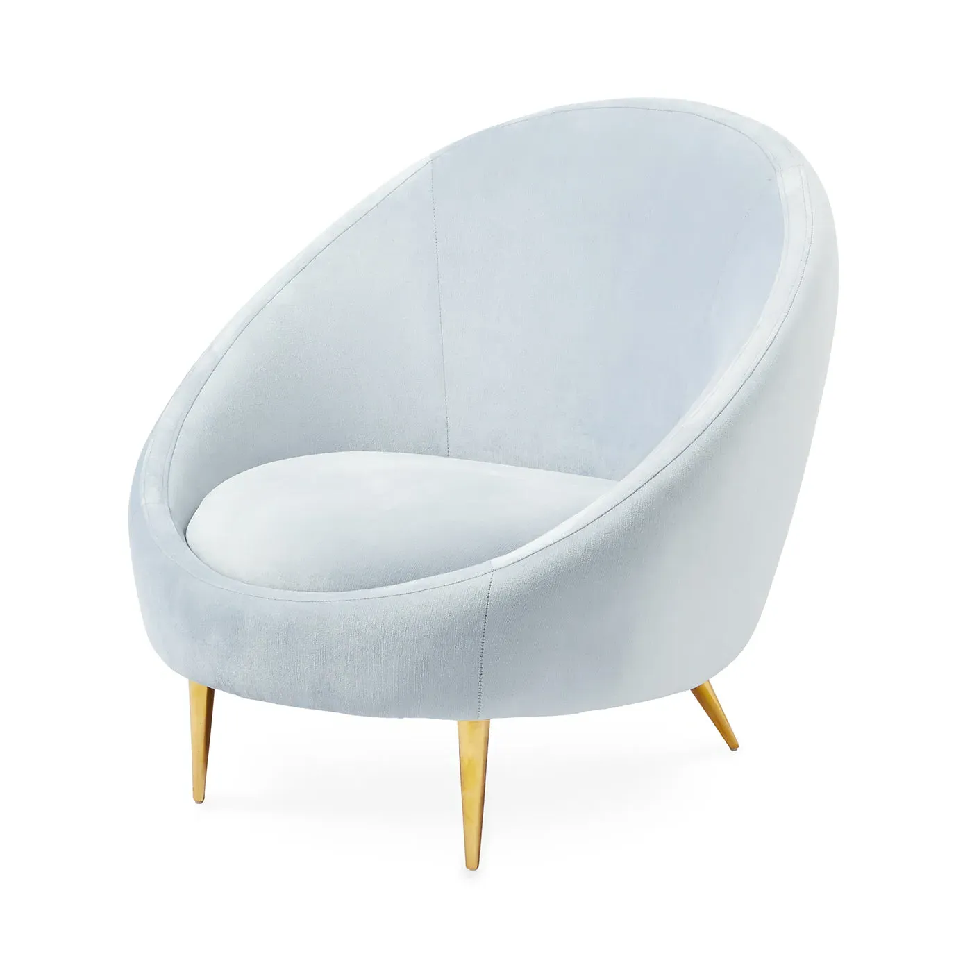 Capsule Chair with Brass Legs - Ice, Velvet image