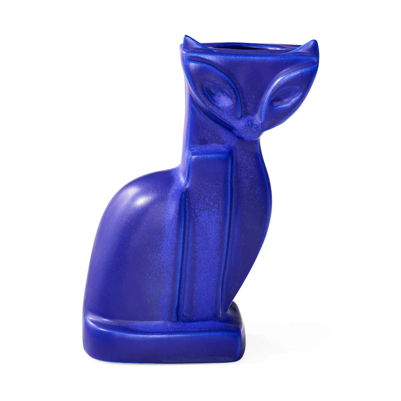 Cat Shaped Vase - Cobalt Blue, Stoneware image