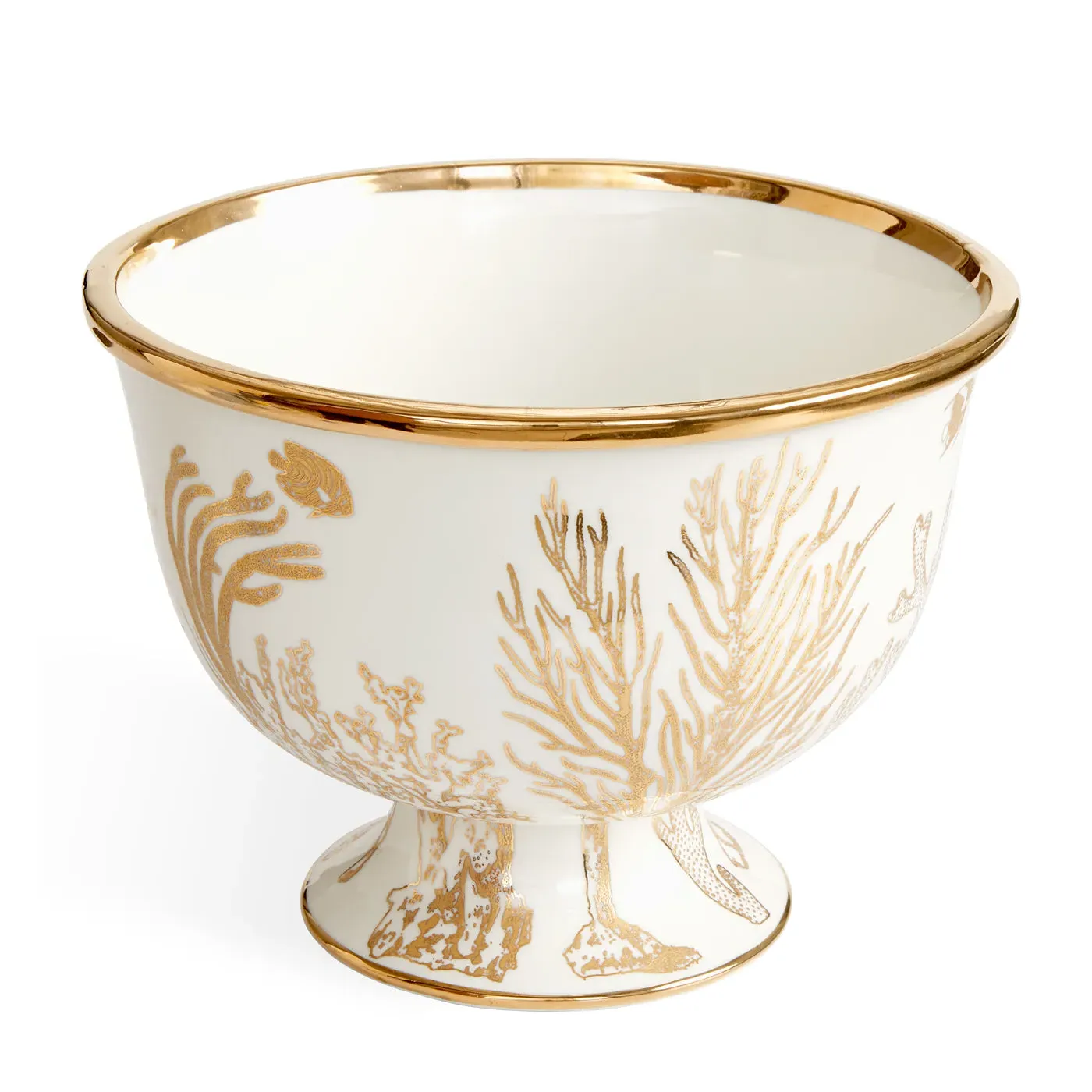 Centerpiece Bowl with Gold Silhouettes - Porcelain image