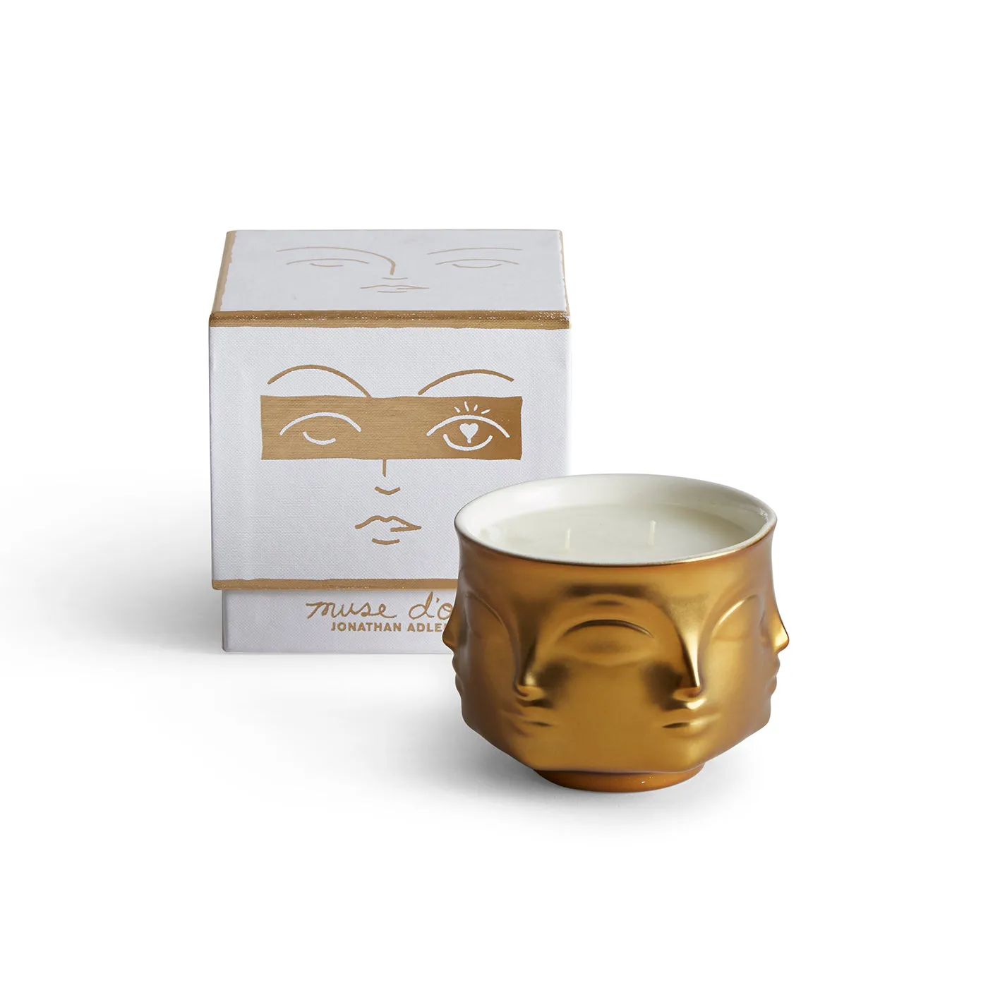 Ceramic Candle with Gold Glaze - Ceramic image