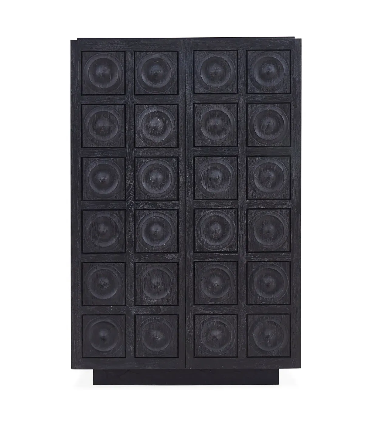 Circle Tile Cabinet with Drawers - Limed Wood image