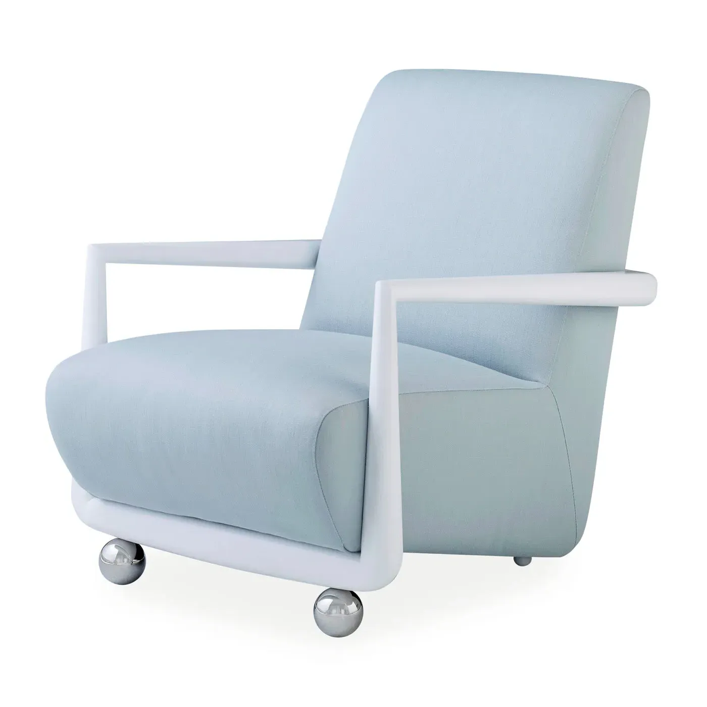 Club Chair with Wood Frame - Sky, Tussah image