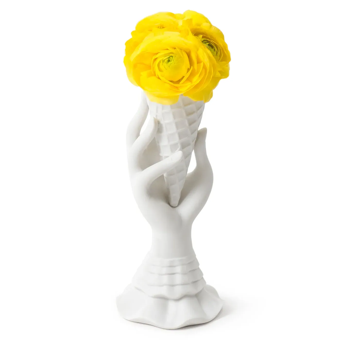 Cone-Shaped Vase with Ruff Detail - Porcelain image