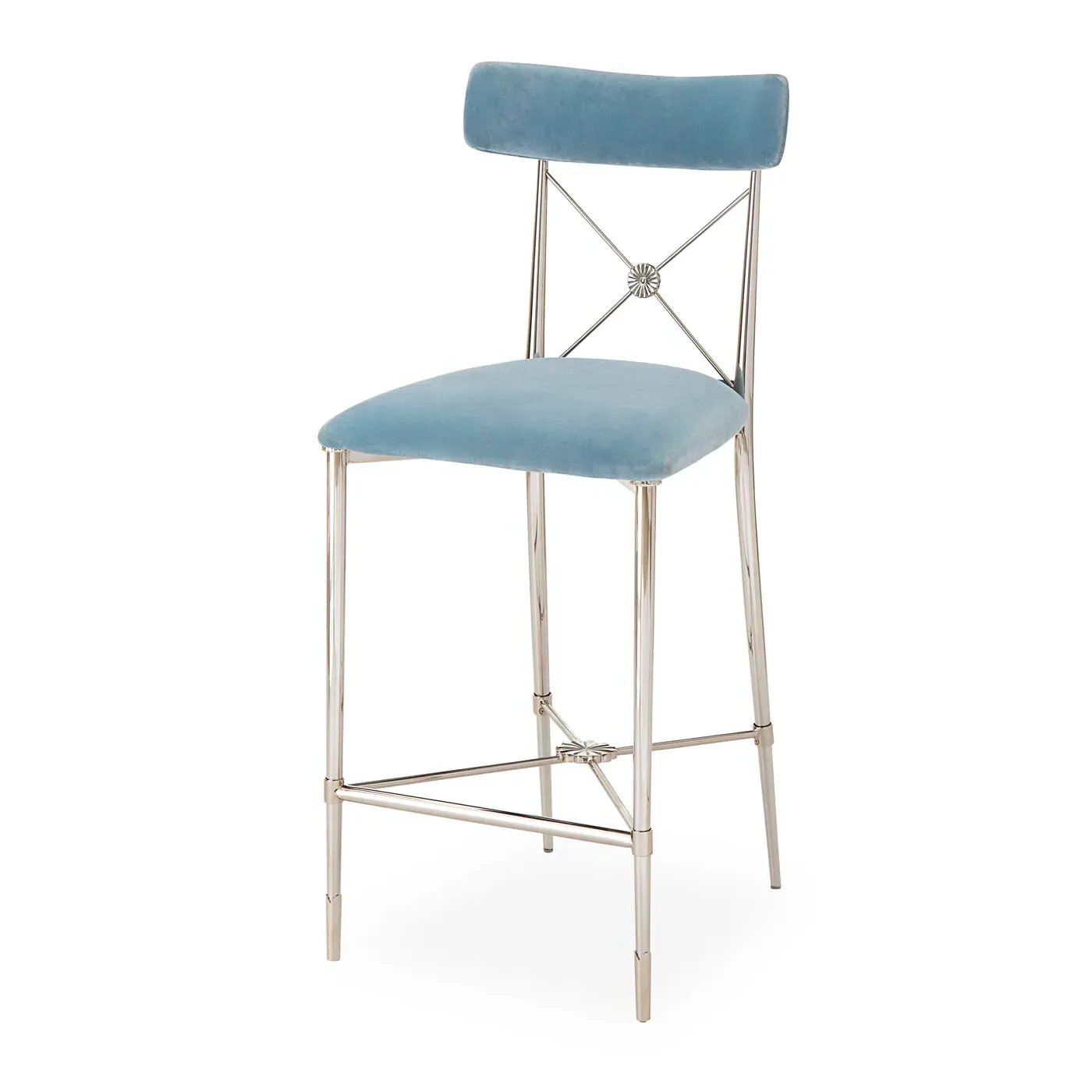 Counter Stool Empire Style - Sky Blue, Velvet image