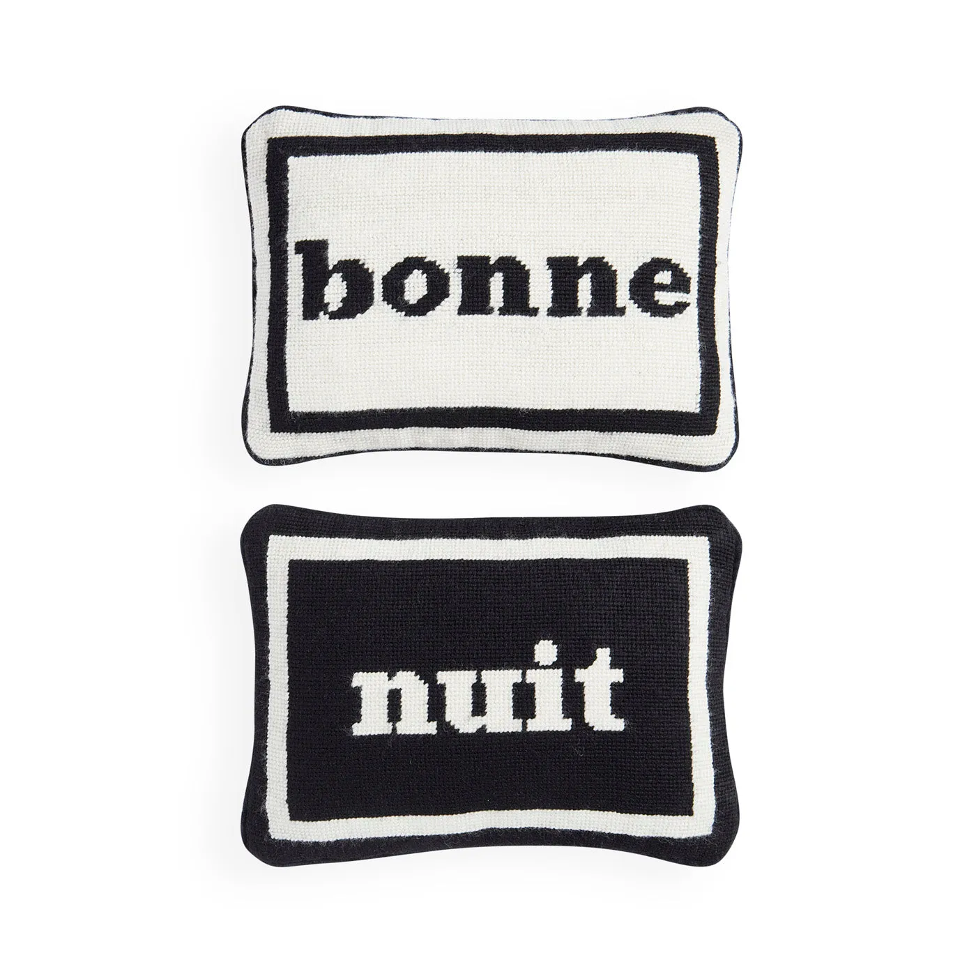 Cushion Set Needlepoint - Black White, Velvet image