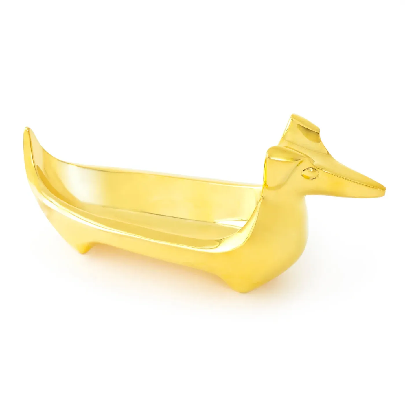 Dachshund Ring Bowl - Brass image