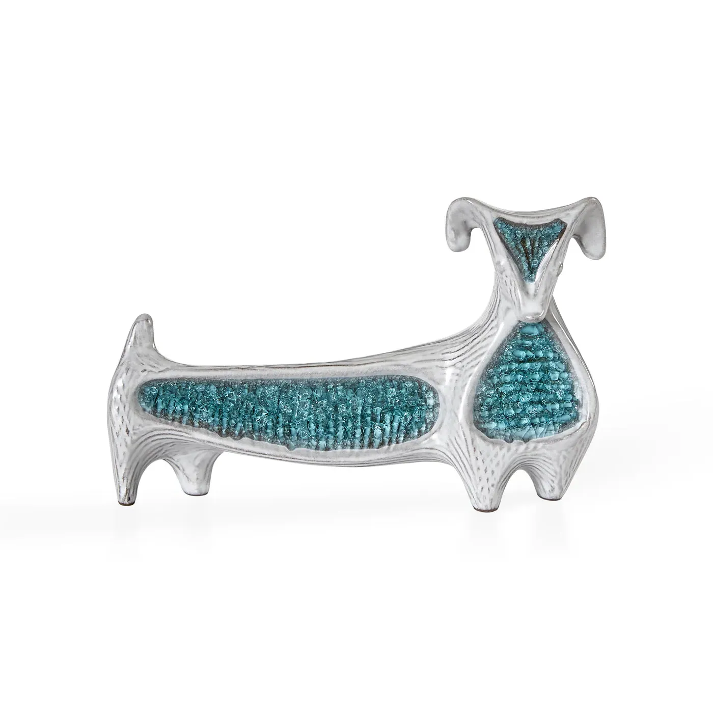 Dachshund Sculpture - Turquoise, Stoneware image