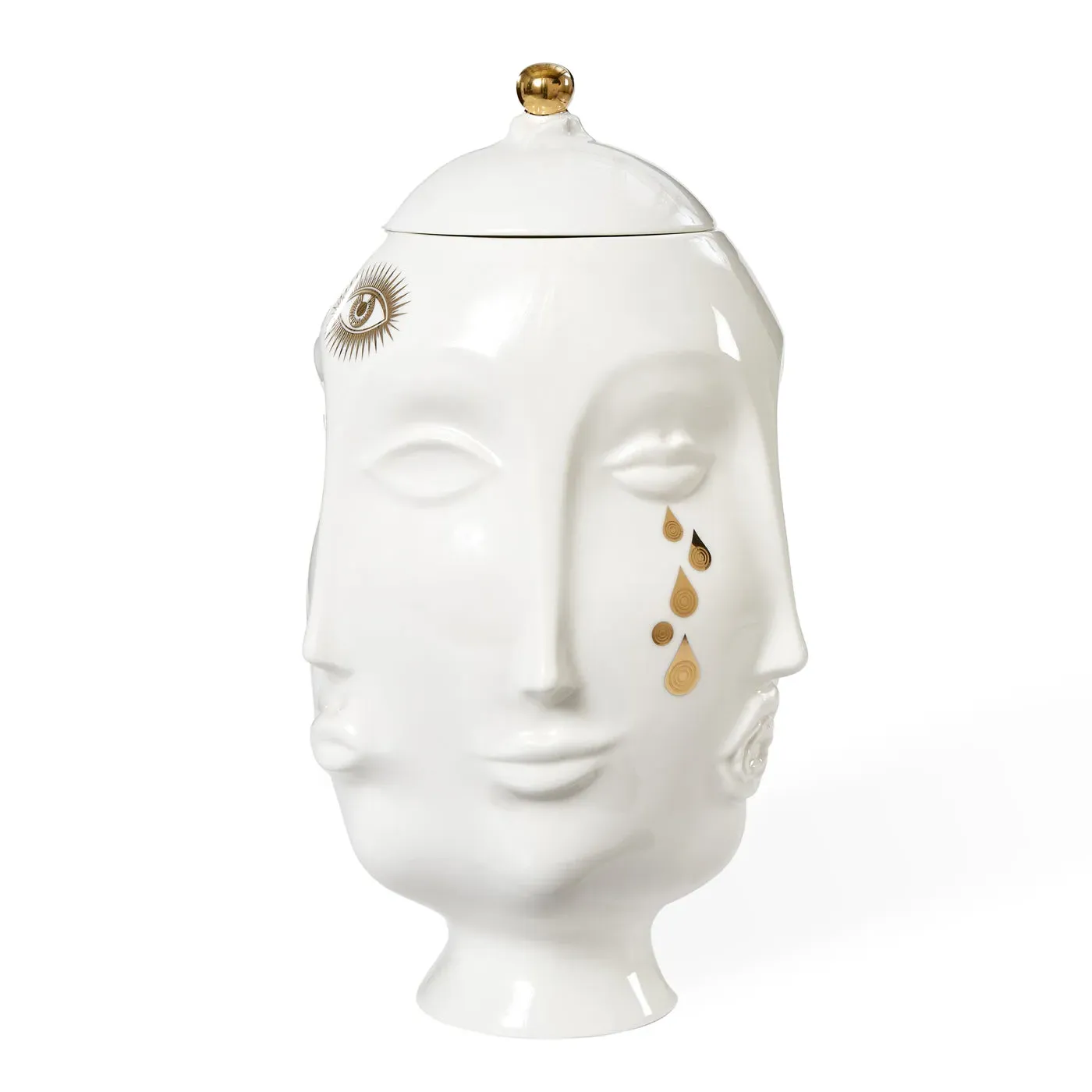 Decorative Urn with Gold Accents - Porcelain image